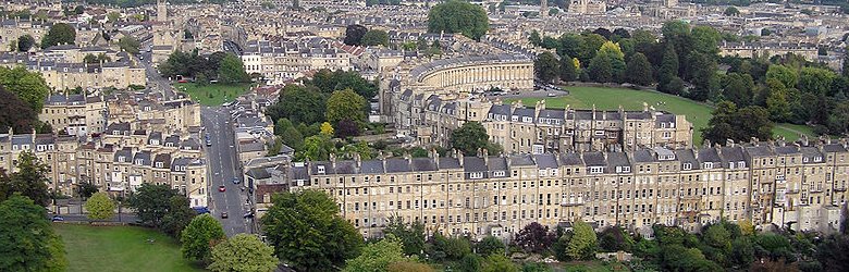 Birds' eye view of the Royal Crescent