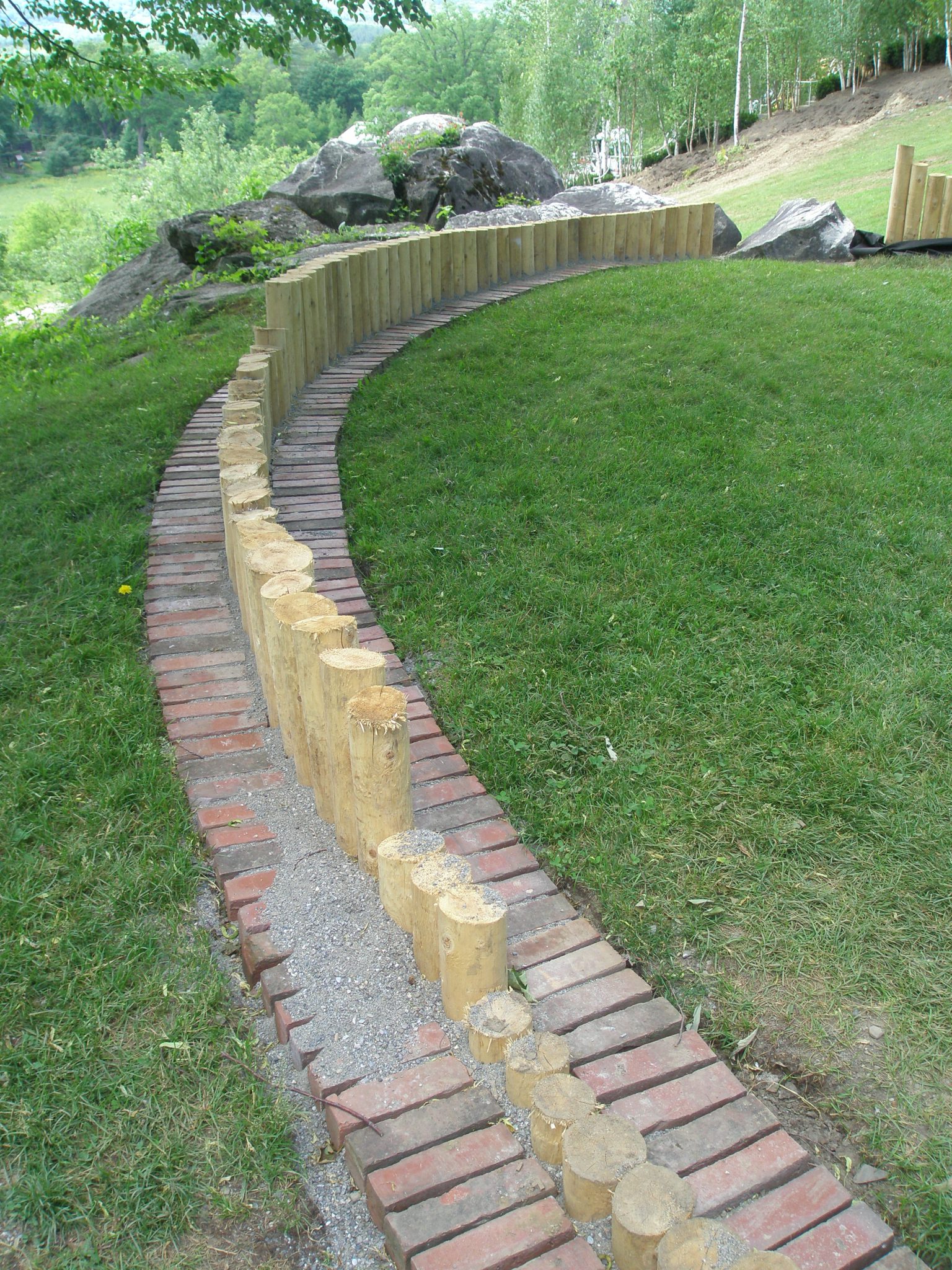 Detail of Oak Lawn retaining wall