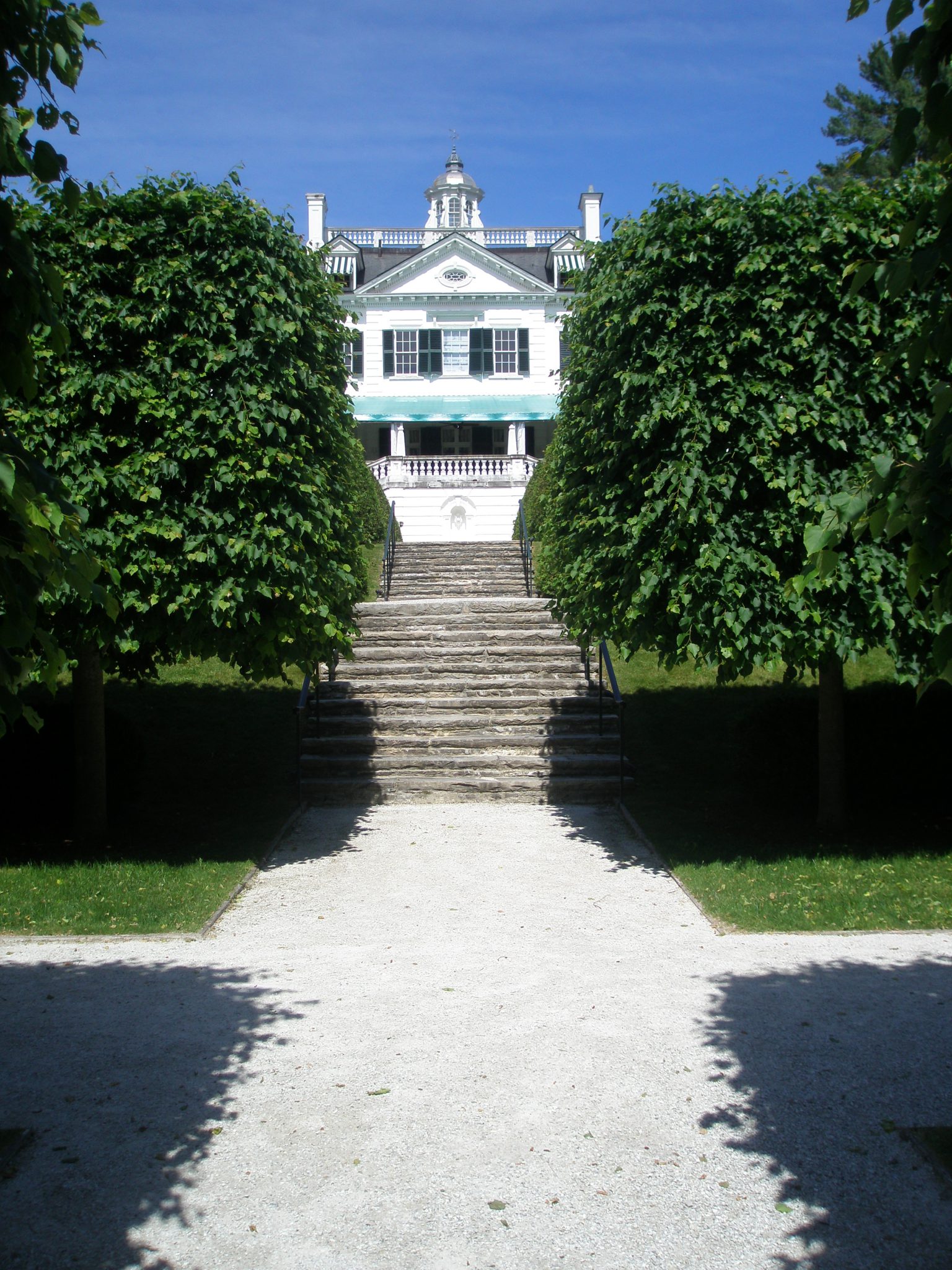 Stairs at mid-point on Lime Walk, which lead up to the Terrace of the Main House