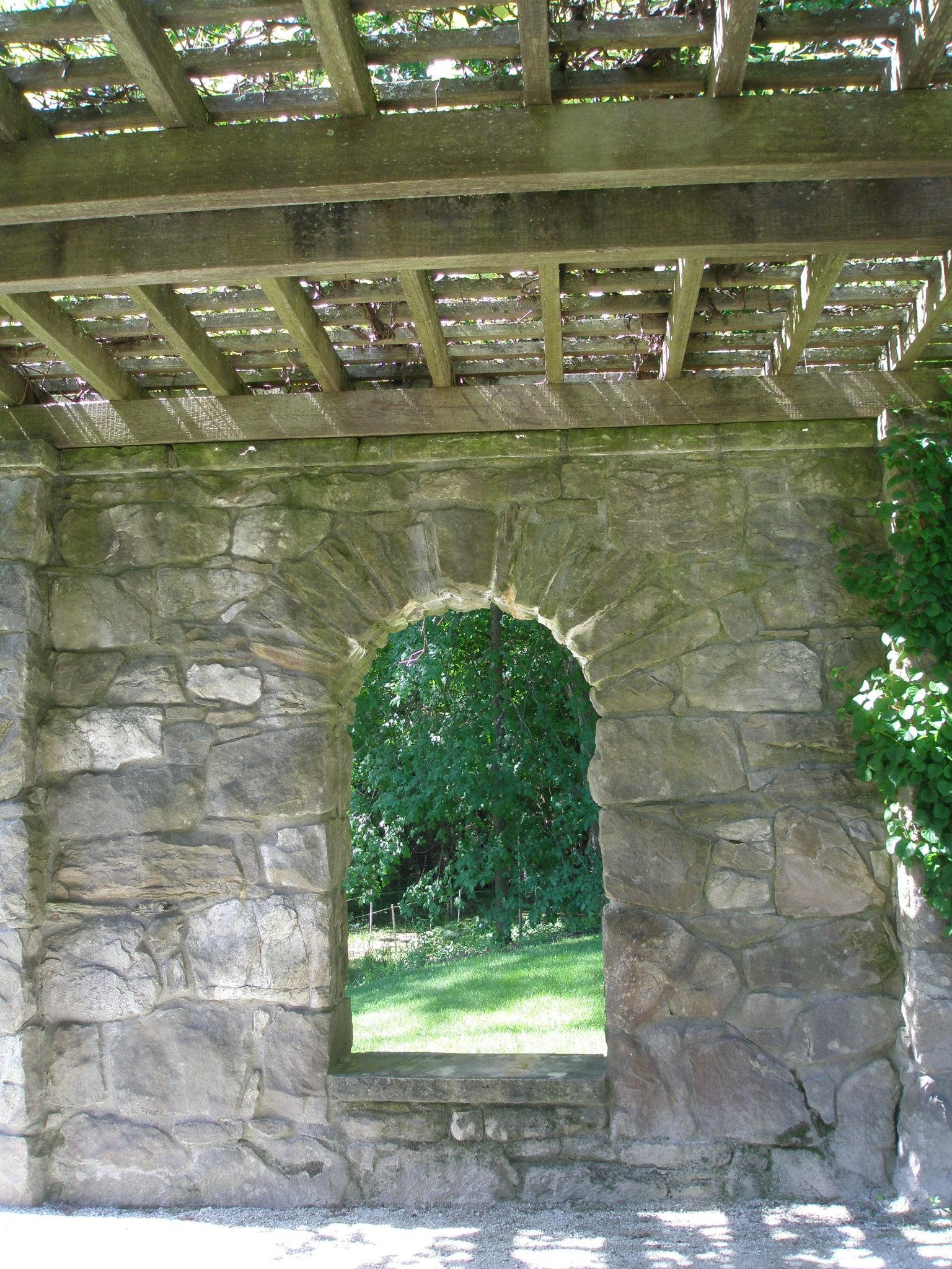 Restored Fieldstone Walls of the Pergola