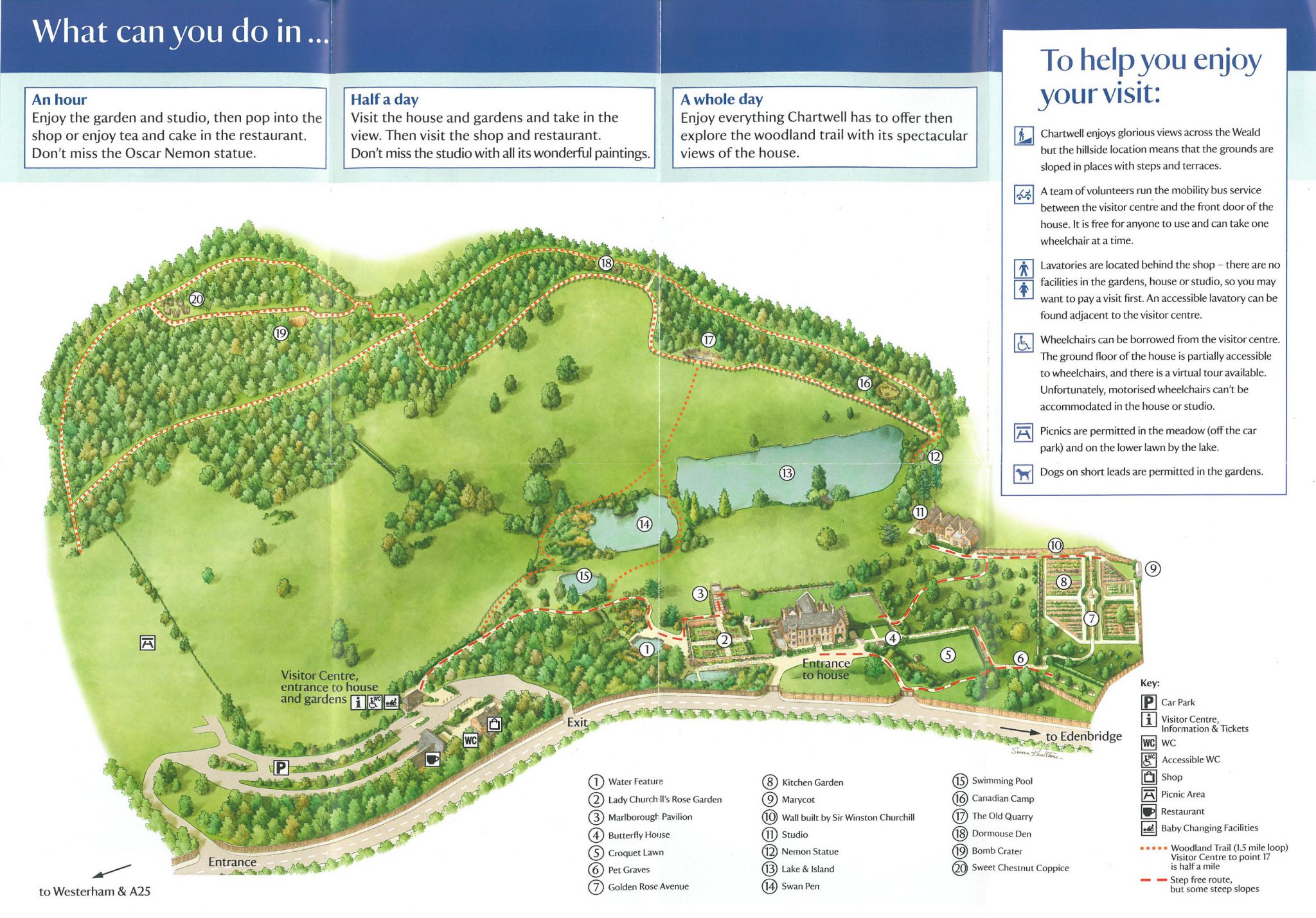 Map of the Grounds at Chartwell.