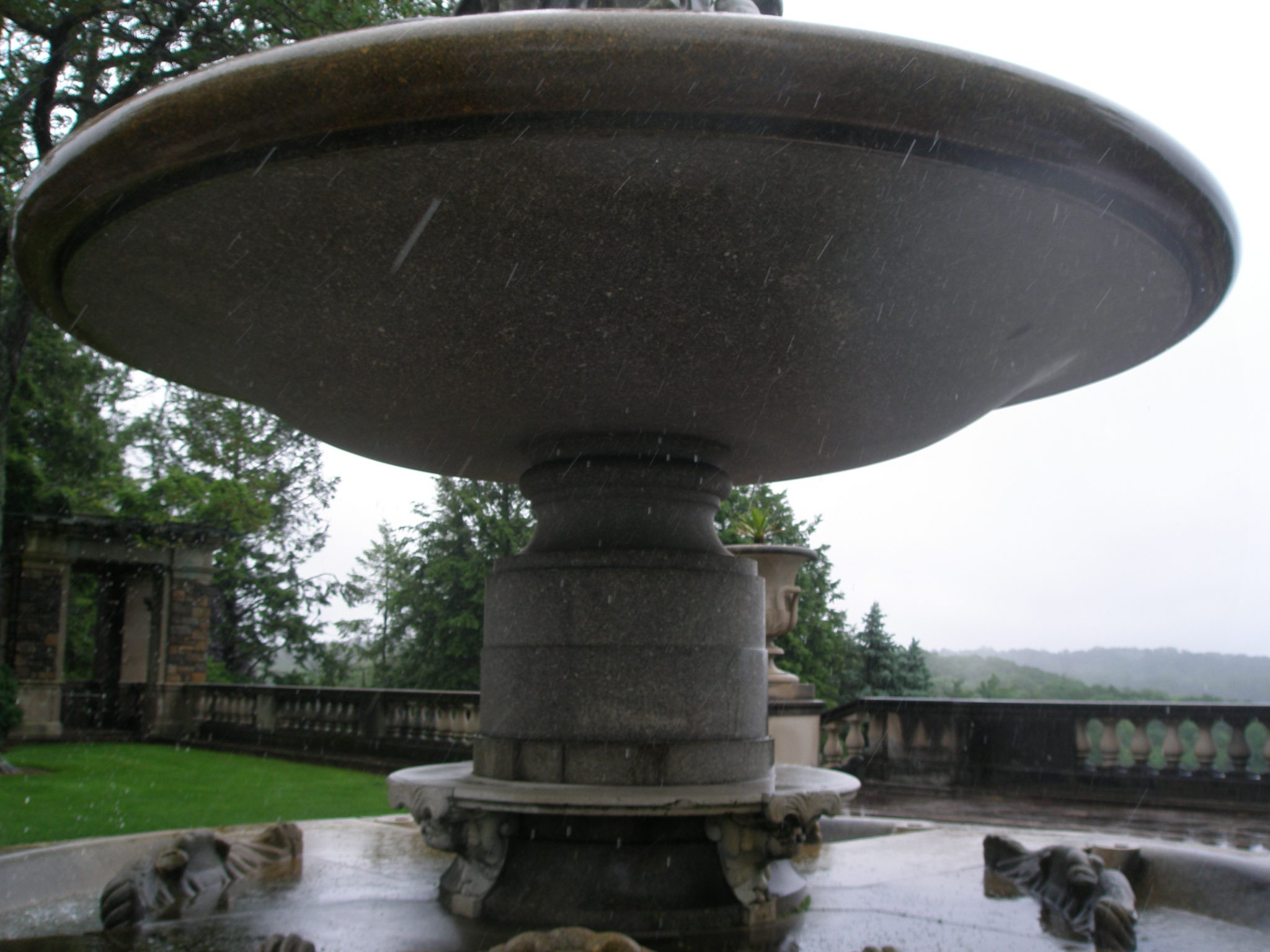 The Granite Bowl of the Oceanus Fountain is 20 feet in diameter and weighs 35 tons. It was produced in Maine, and shipped to Kykuit in 1914. I cannot imagine how difficult shipping this hunk of rock must have been.