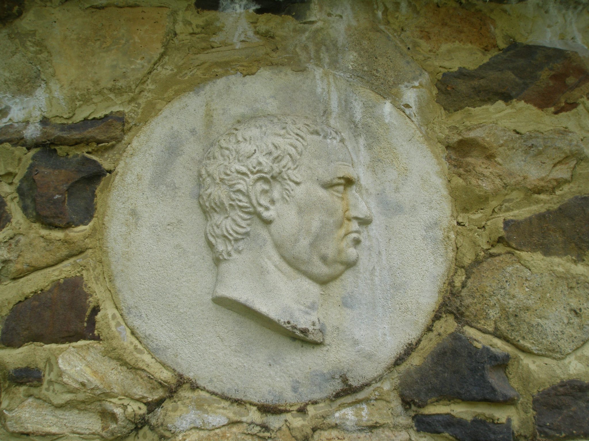 A grumpy emperor on the Italian Garden wall