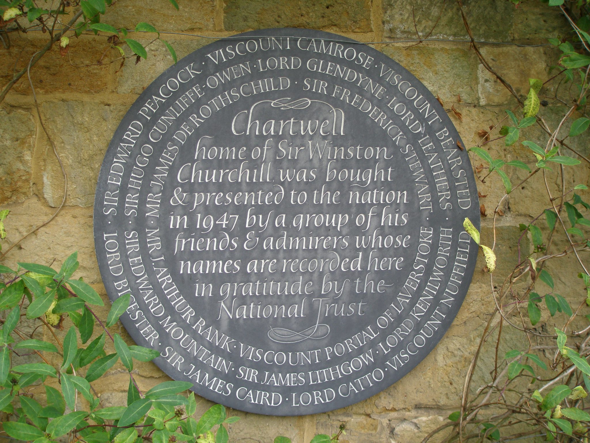 Plaque, on the kitchen terrace