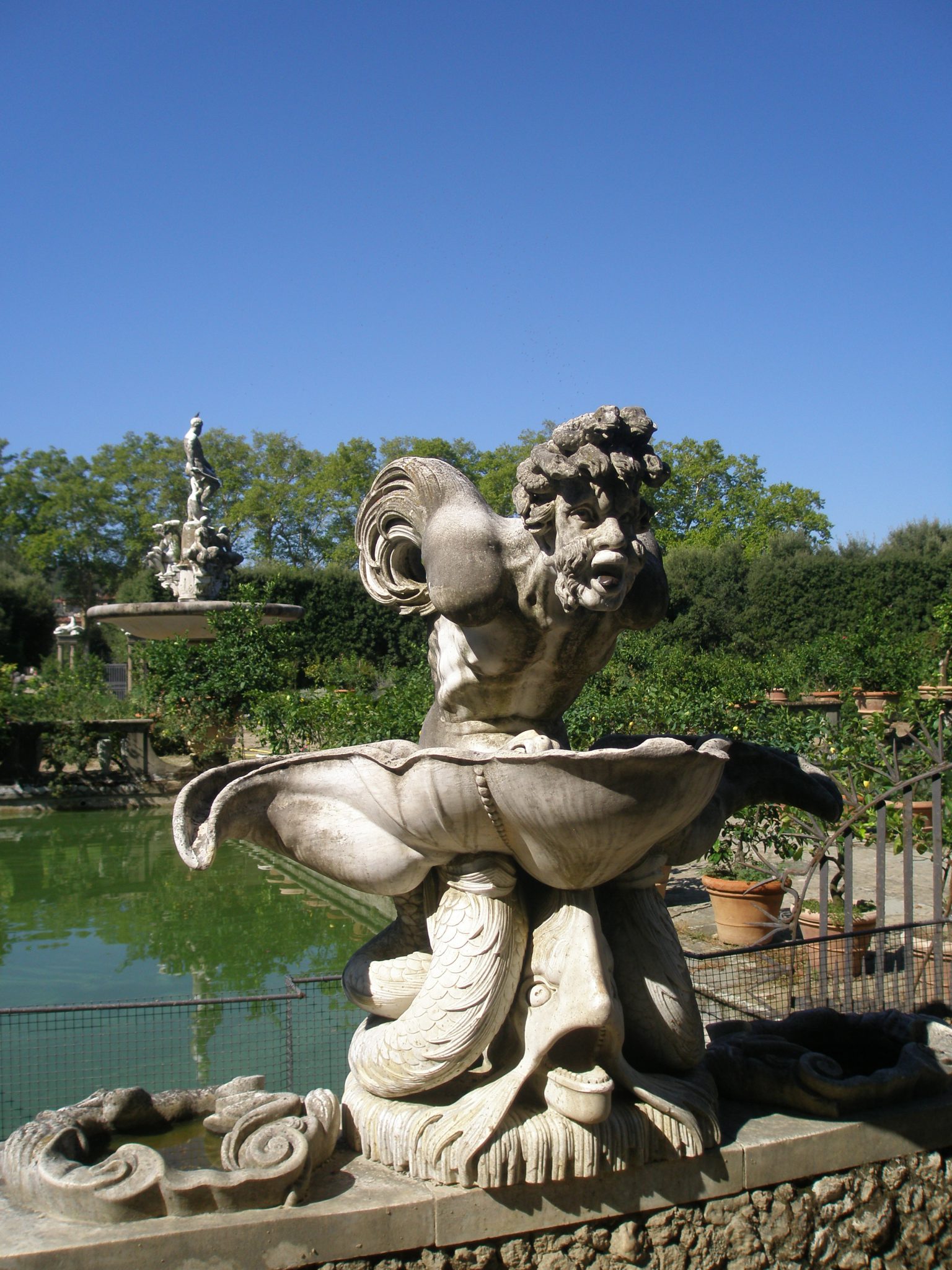 My photo of the original Oceanus Fountain (seen looming in the background), taken in Florence's Boboli Gardens during my visit on Sunday, Sept. 9, 2012.