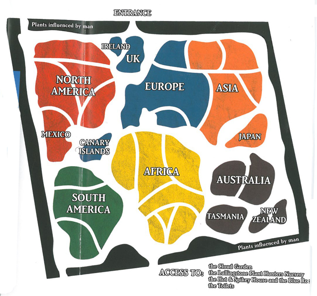 Map of Garden Beds at The World Garden