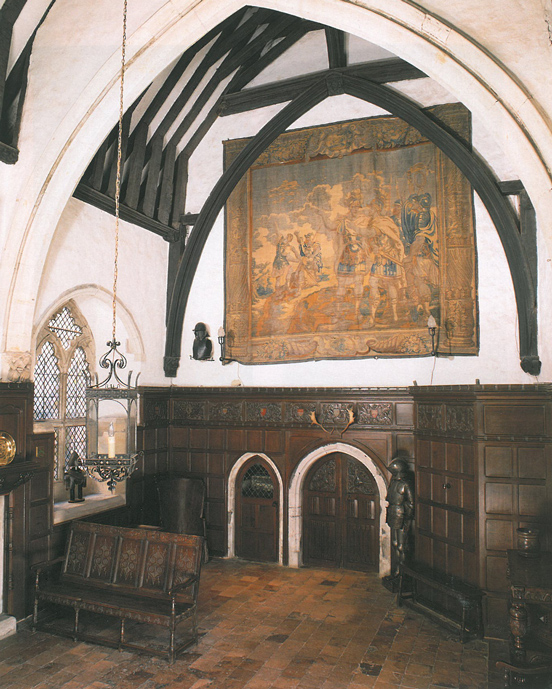 The Great Hall. This room was built in the 1330s and still forms the heart of the House. The roof, rising 11.3 metres above the floor, is the original. Image courtesy of The National Trust.
