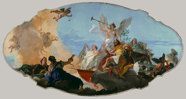 Tiepolo's magnificent GLORIFICATION OF THE BARBARO FAMILY, which, prior to my discovering Chagall's Memorial to Sarah, was my most-favorite example of apotheosis art. Image courtesy of the Metropolitan Museum of Art.