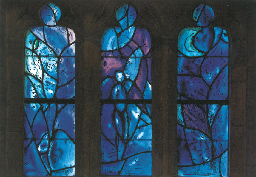 Windows by Marc Chagall, at All Saints Church. Image courtesy of All Saints Church.
