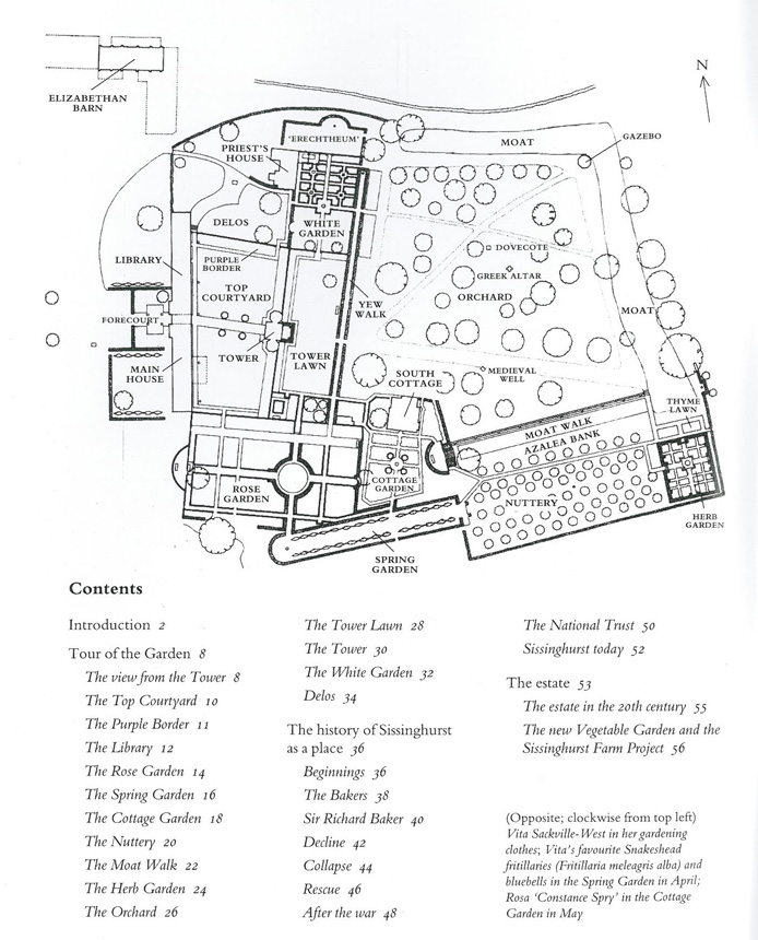 Plan of the Gardens at Sissinghurst Castle. Image courtesy of The National Trust.