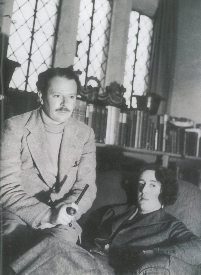Harold Nicolson (born 1886, died 1968) and Vita Sackville-West (born 1892, died 1962) in the Tower Sitting Room at Sissinghurst Castle, circa 1930. Image courtesy of The National Trust.
