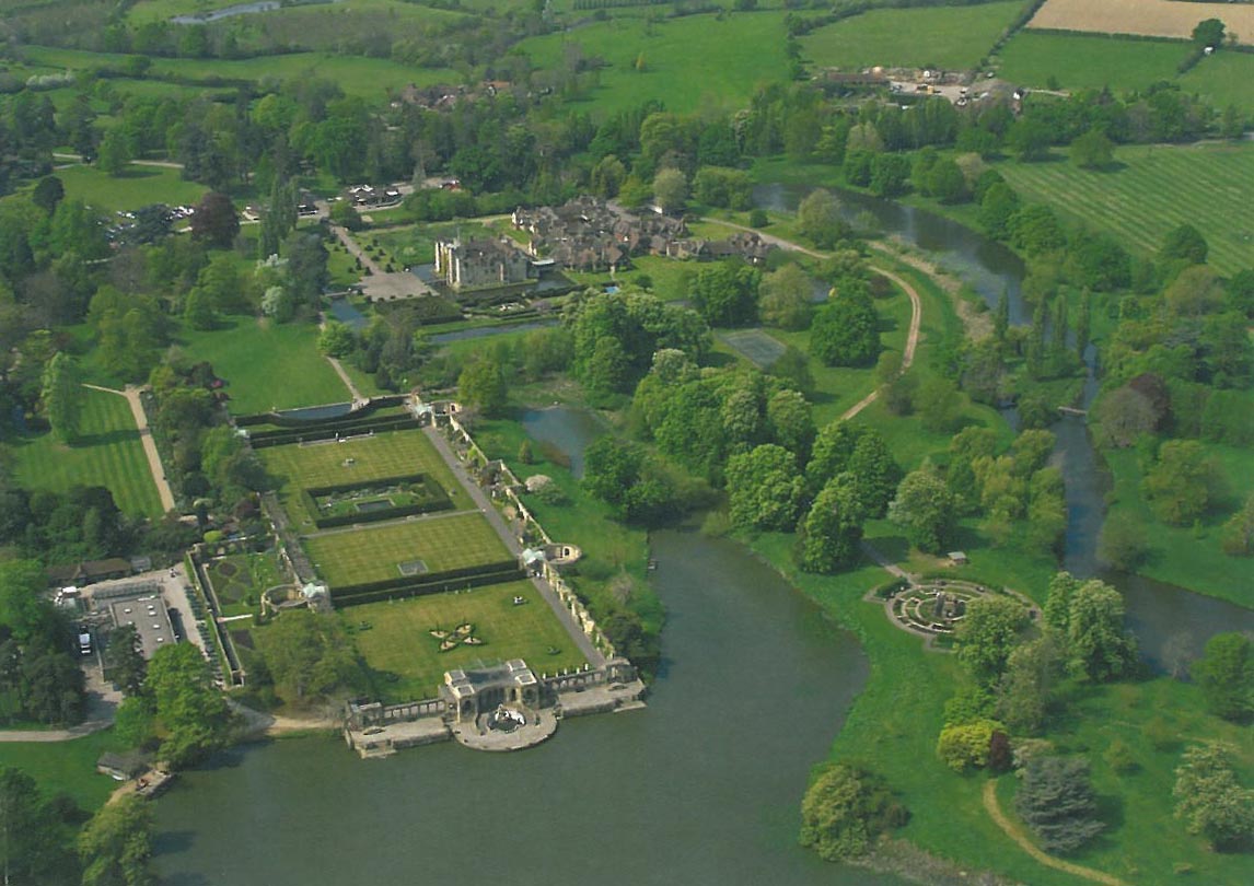 Aerial view of Hever Castle & Gardens. Image courtesy of Hever Castle.