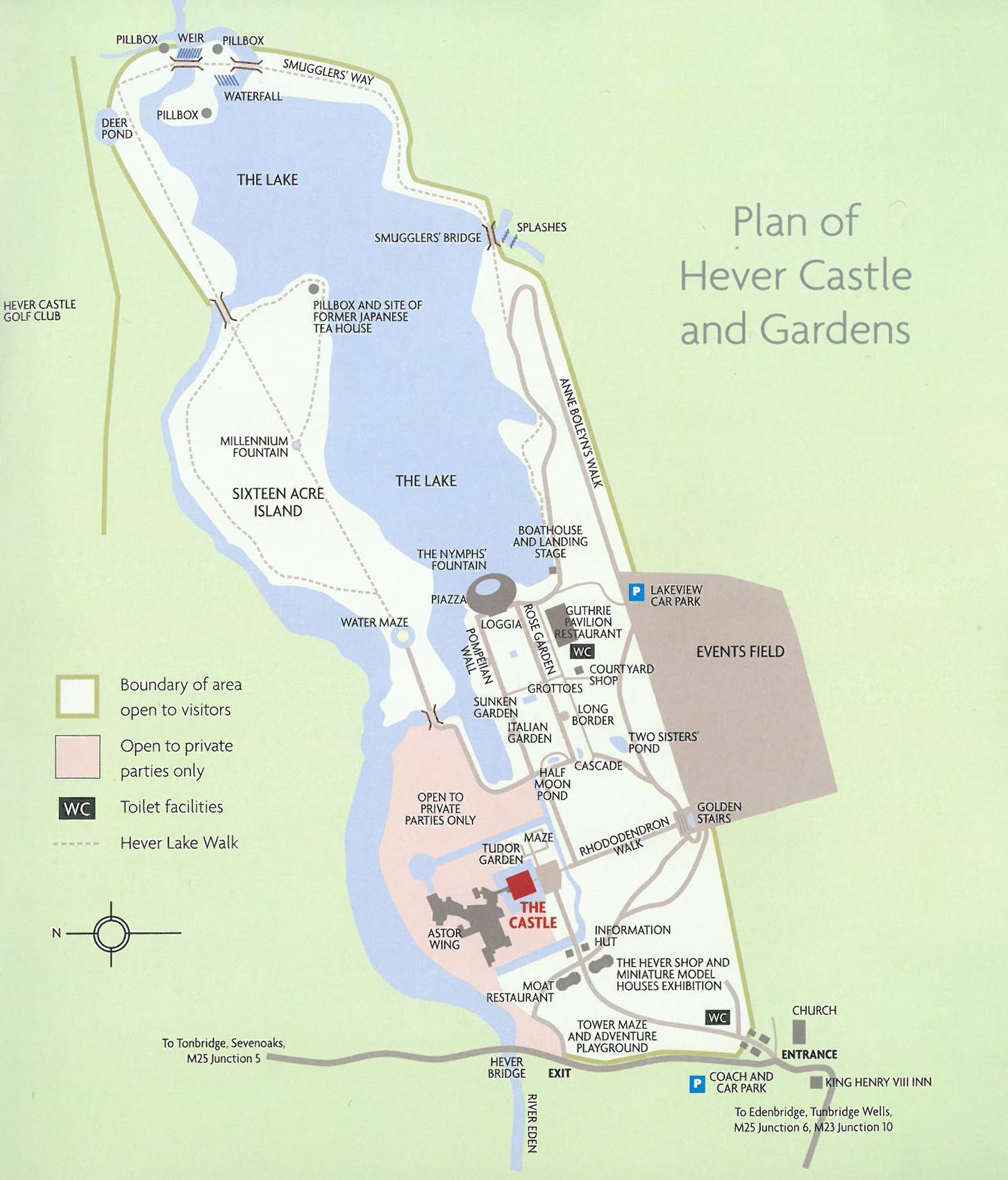 Plan of Hever Castle & Gardens