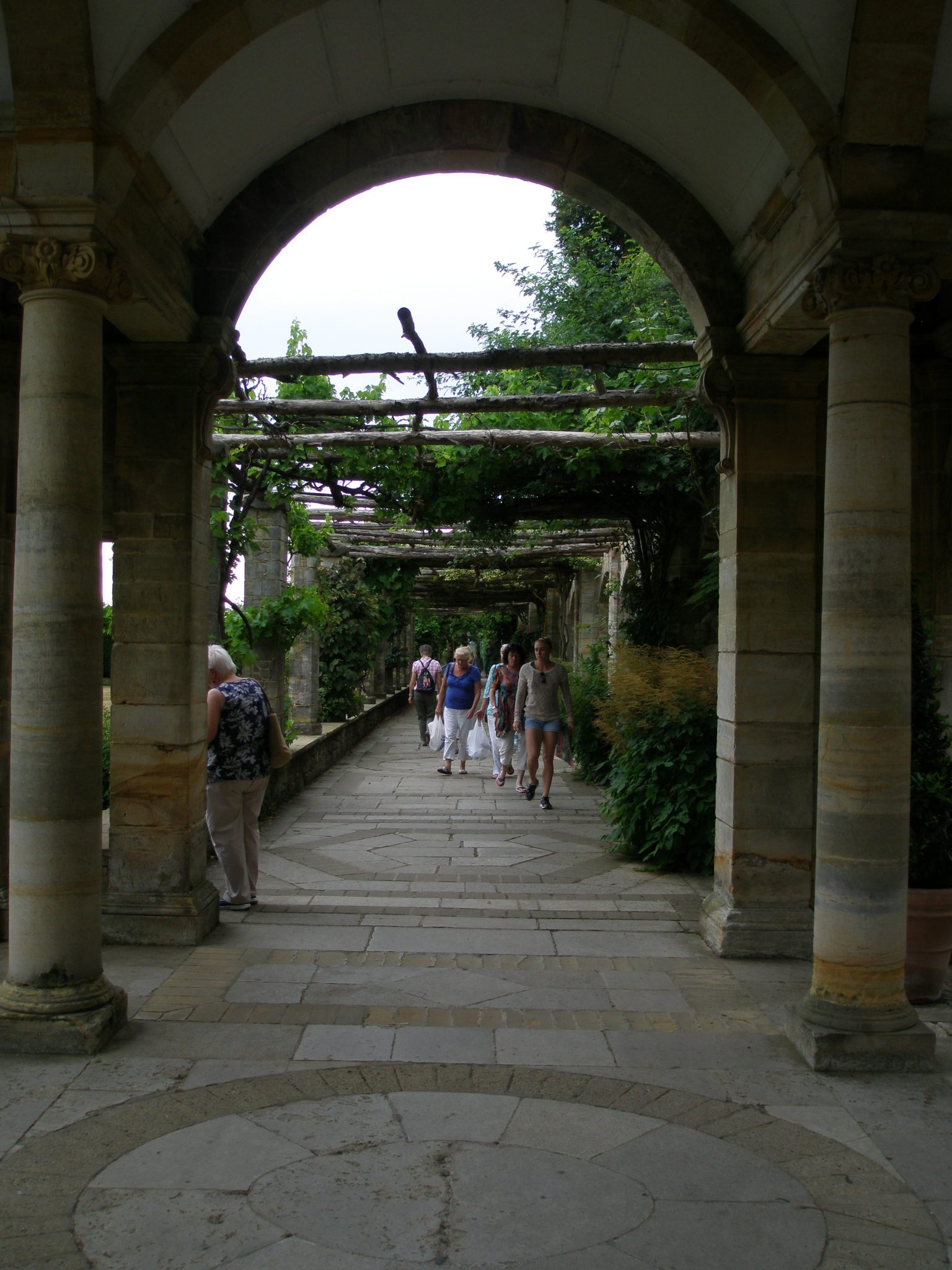 Rustin wooden Loggias extend along the length of the southern side of the Italian Garden