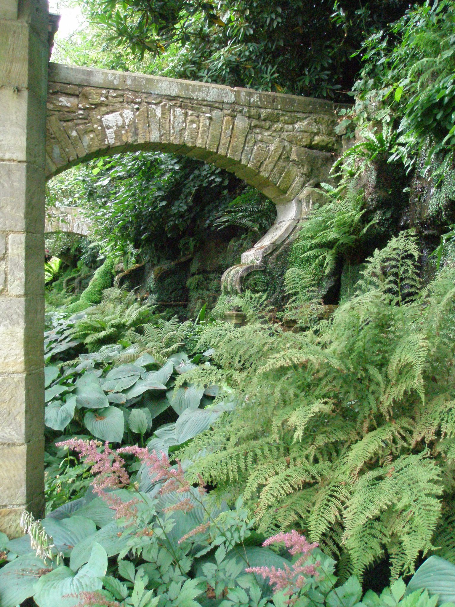 Massive stone arches support the Grotto walls