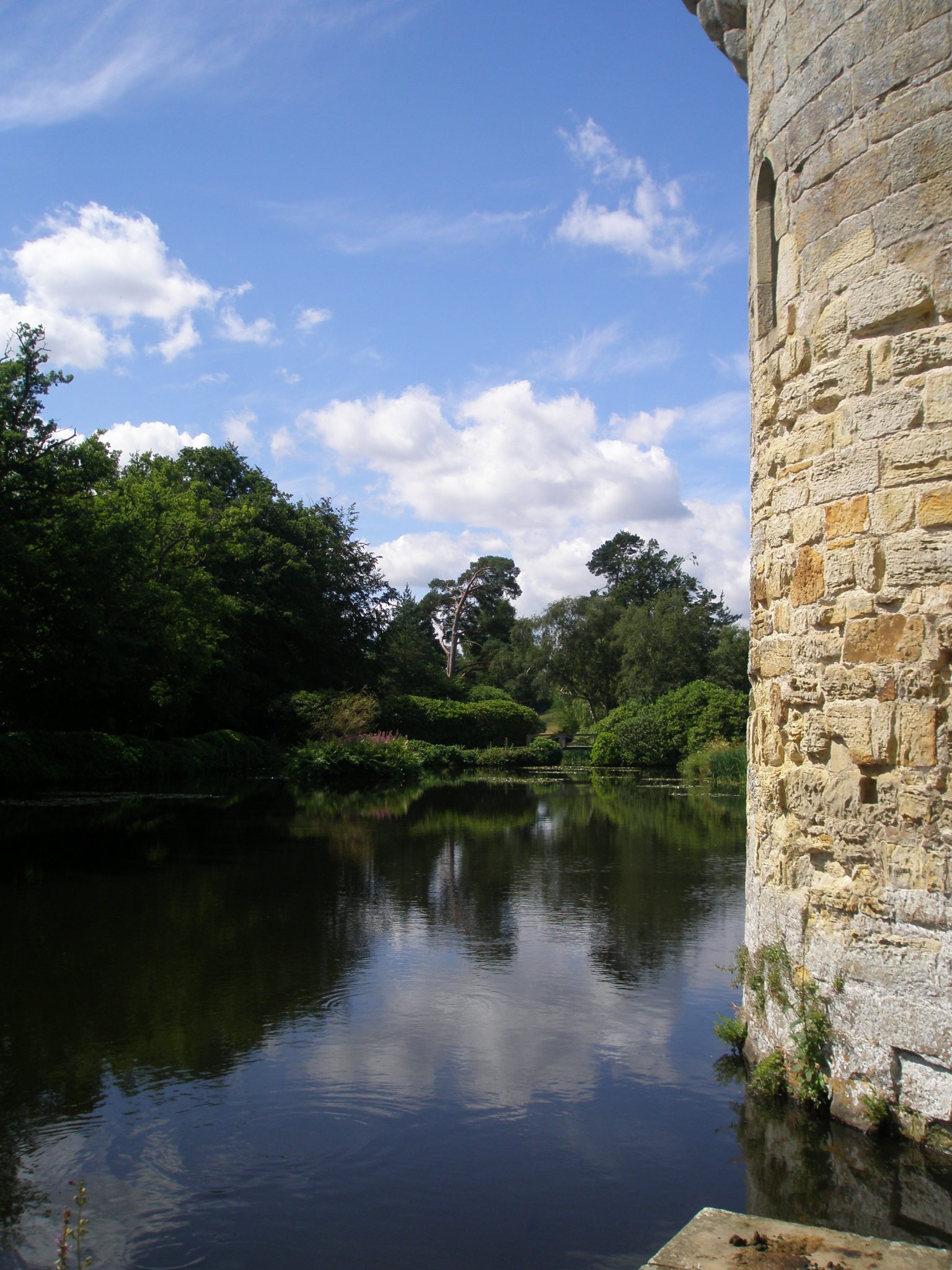 A view across the Moat, from behind the Old Castle's tower.