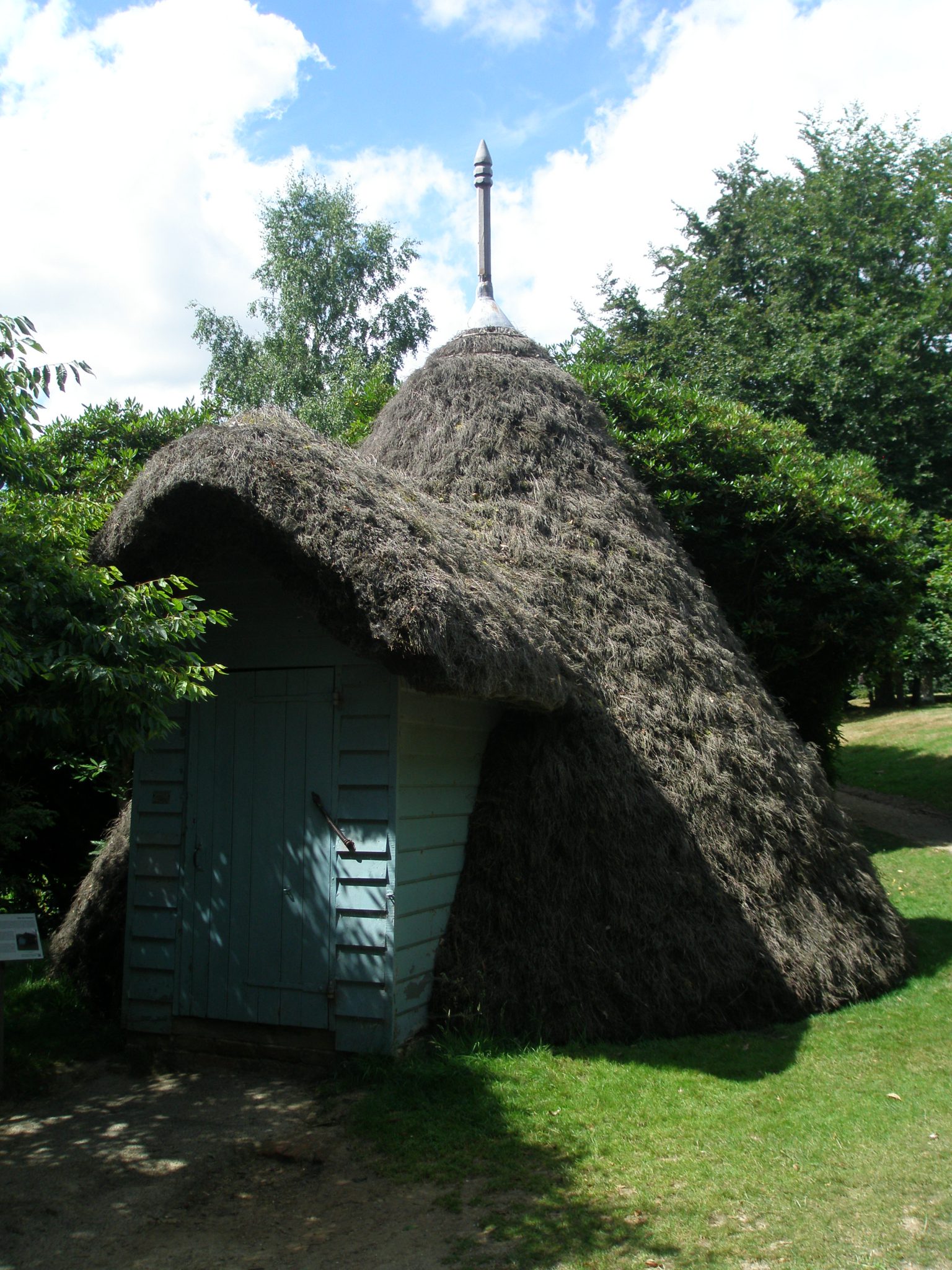 The tent-shaped Ice House is at the outer edge of the Moat, on the north-east corner.