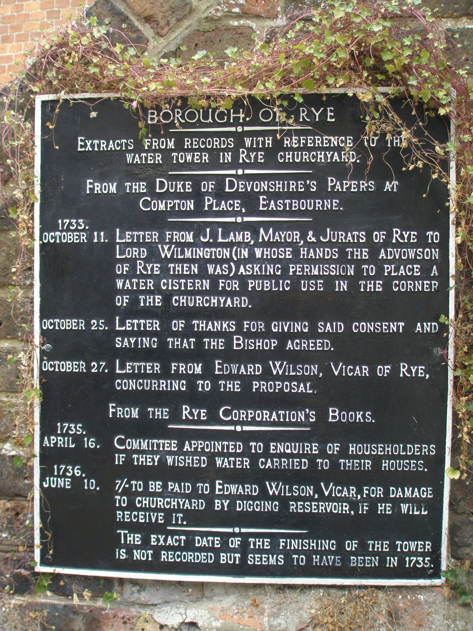 Plaque on the Water House