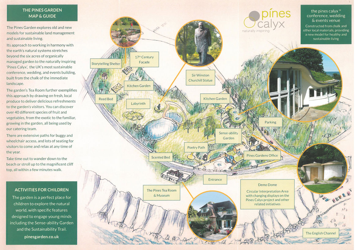 Map of the grounds at The Pines Garden