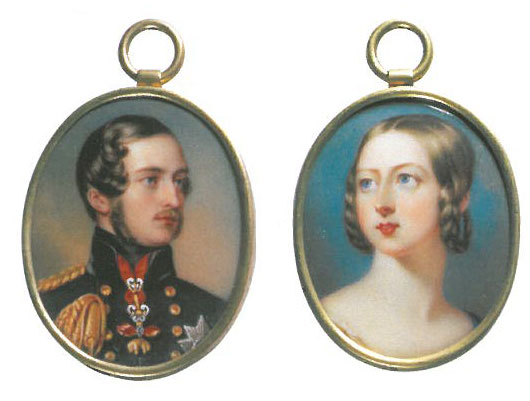 Miniature of Prince Albert (1842) by Henry Pierce Bone. Miniature of Queen Victoria (1839) by William Essex. Images courtesy of Walmer Castle.