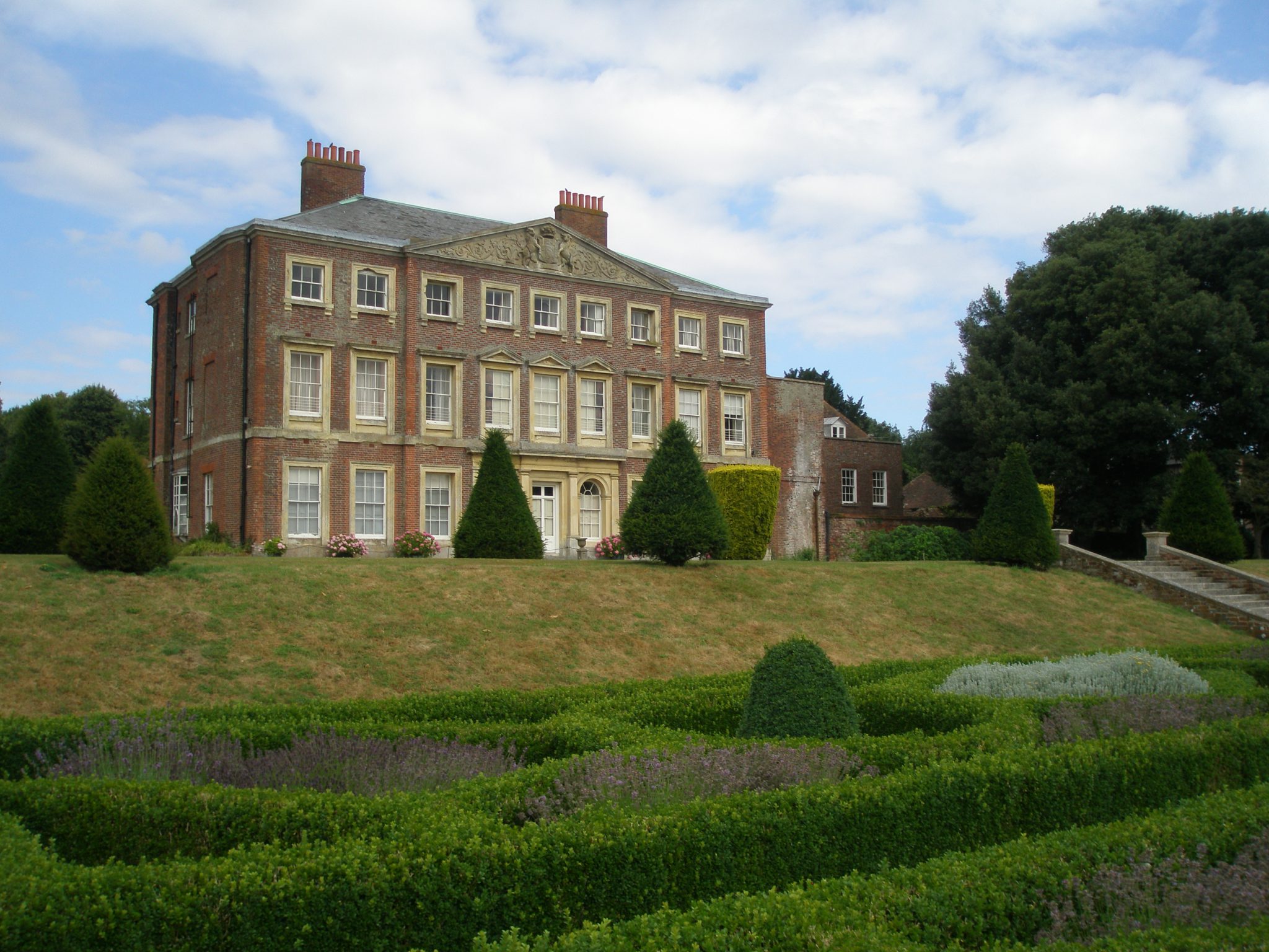 The East Face of the House overlooks a sunken Parterre, which was created in 2000.