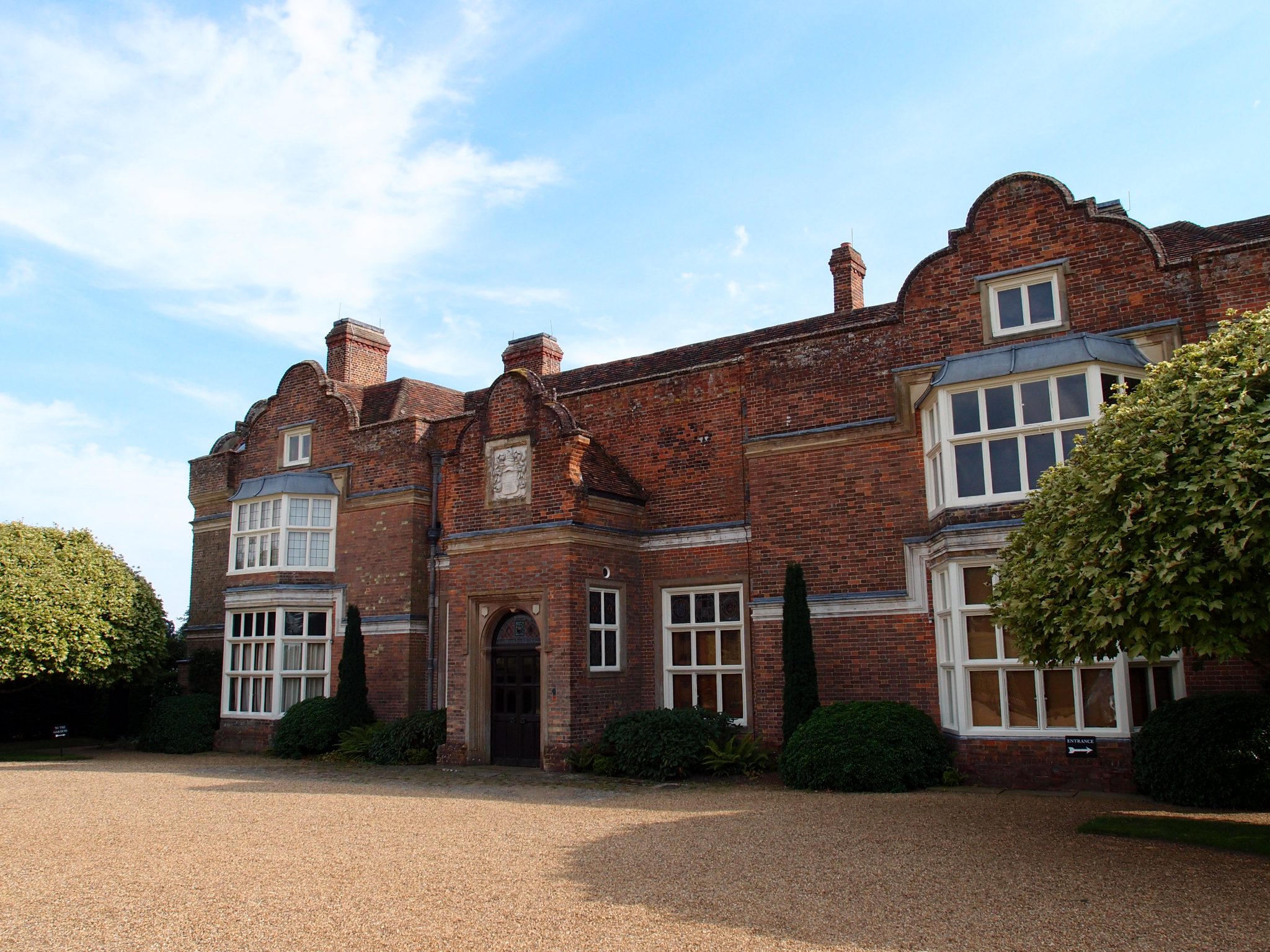 The North Front of the House. Behind this Jacobean exterior, which dates from about 1628, the medieval hall of the original timber-framed House, which was built in the 14th century, remains. As with all venerable English homes, layers upon layers of architectural styles co-exist at Godinton.