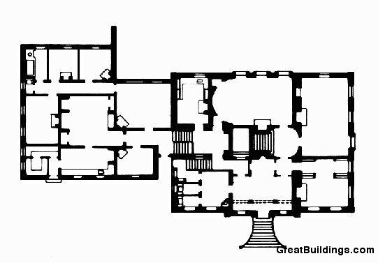 Salutation. Plan of Lower Floors. Image courtesy of greatbuildings.com