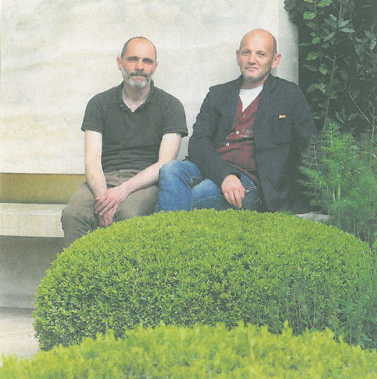 Tommaso del Buono, and Paul Gazerwitz, designers of the Telegraph Garden. The RHS wisely awarded these gentlemen a Gold Medal. Photo courtesy of The Telegraph.