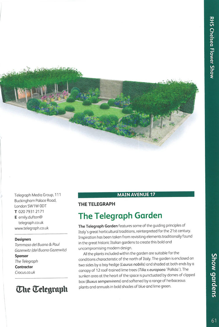 The Telegraph Garden. Image courtesy of the RHS Chelsea Flower Show catalogue.