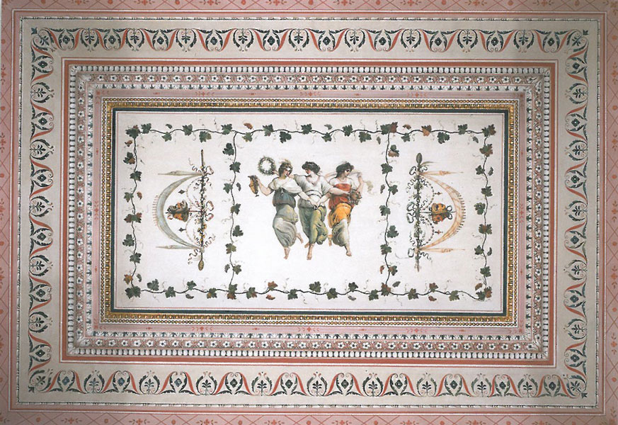 One of the tiniest rooms in the Borghese is decorated with this exquisite painted ceiling. Image courtesy of Galleria Borghese.