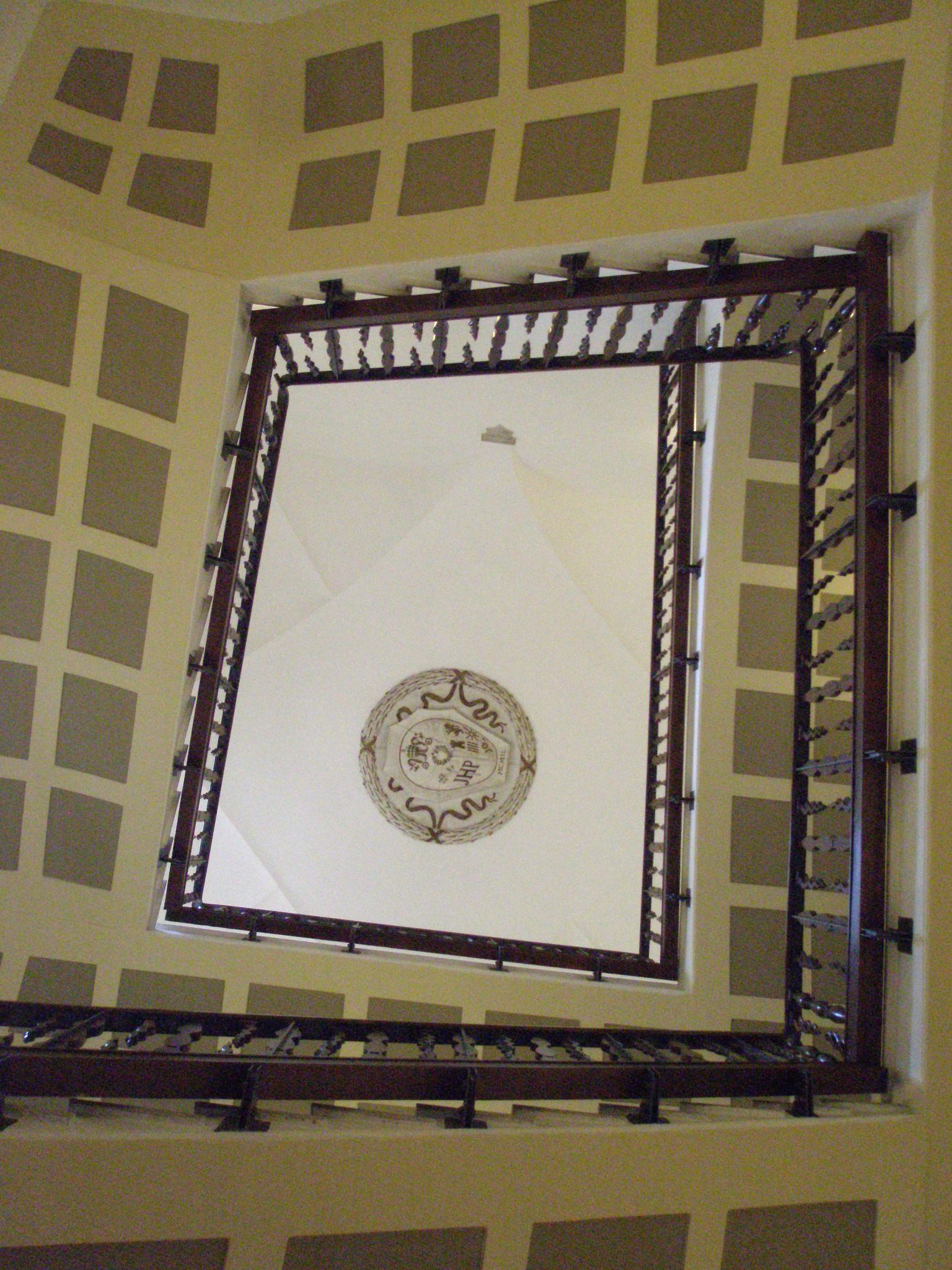 Looking up a stairwell at Palazzo Altemps