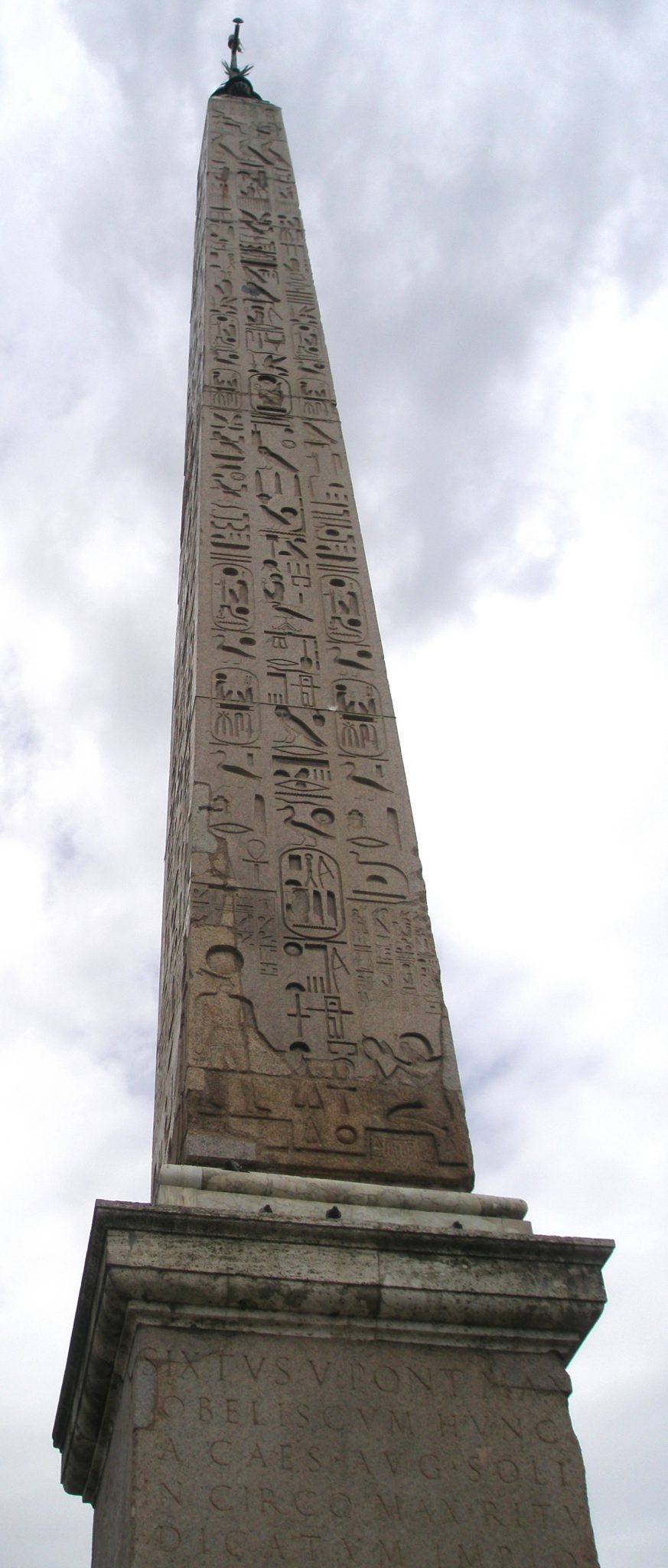 The 78-foot-high Egyptian Obelisk, at the center of Piazza del Popolo.