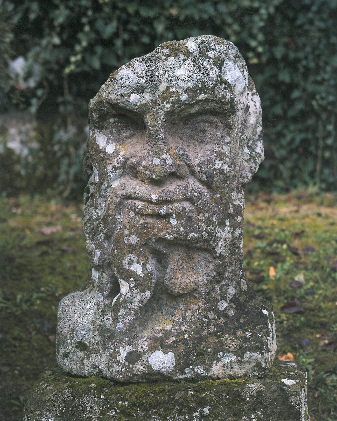 A Herm--adjacent to the Sphinxes. Image courtesy of THE GARDEN AT BOMARZO, by Jessie Sheeler.