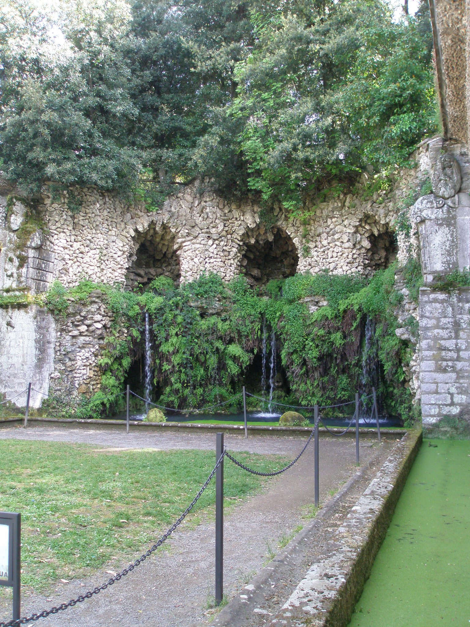 The Grotto of the Fountain of the Deluge. The water supply for the entire Garden issues from the Grotto.