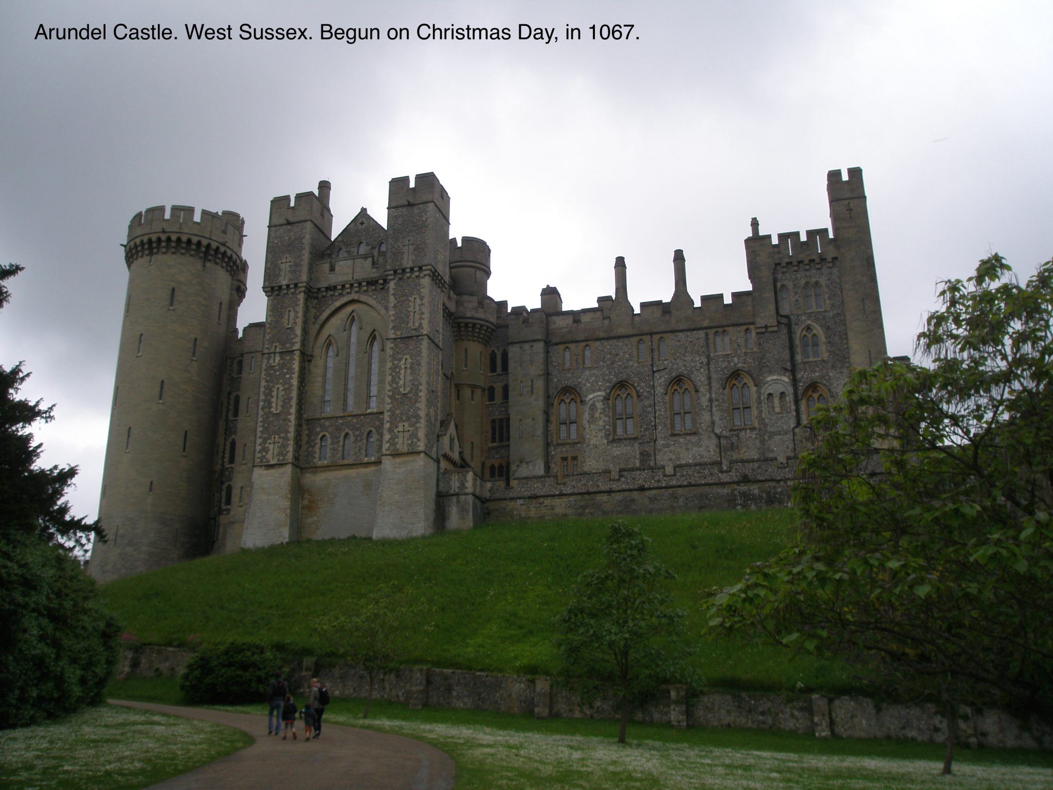 I approached Arundel Castle, on a stormy day in May of 2014.