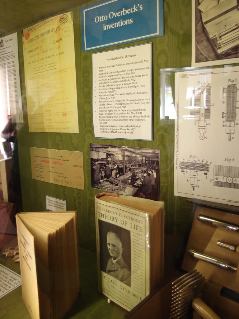 Displayed in the House: some of Overbeck's inventions and publications.