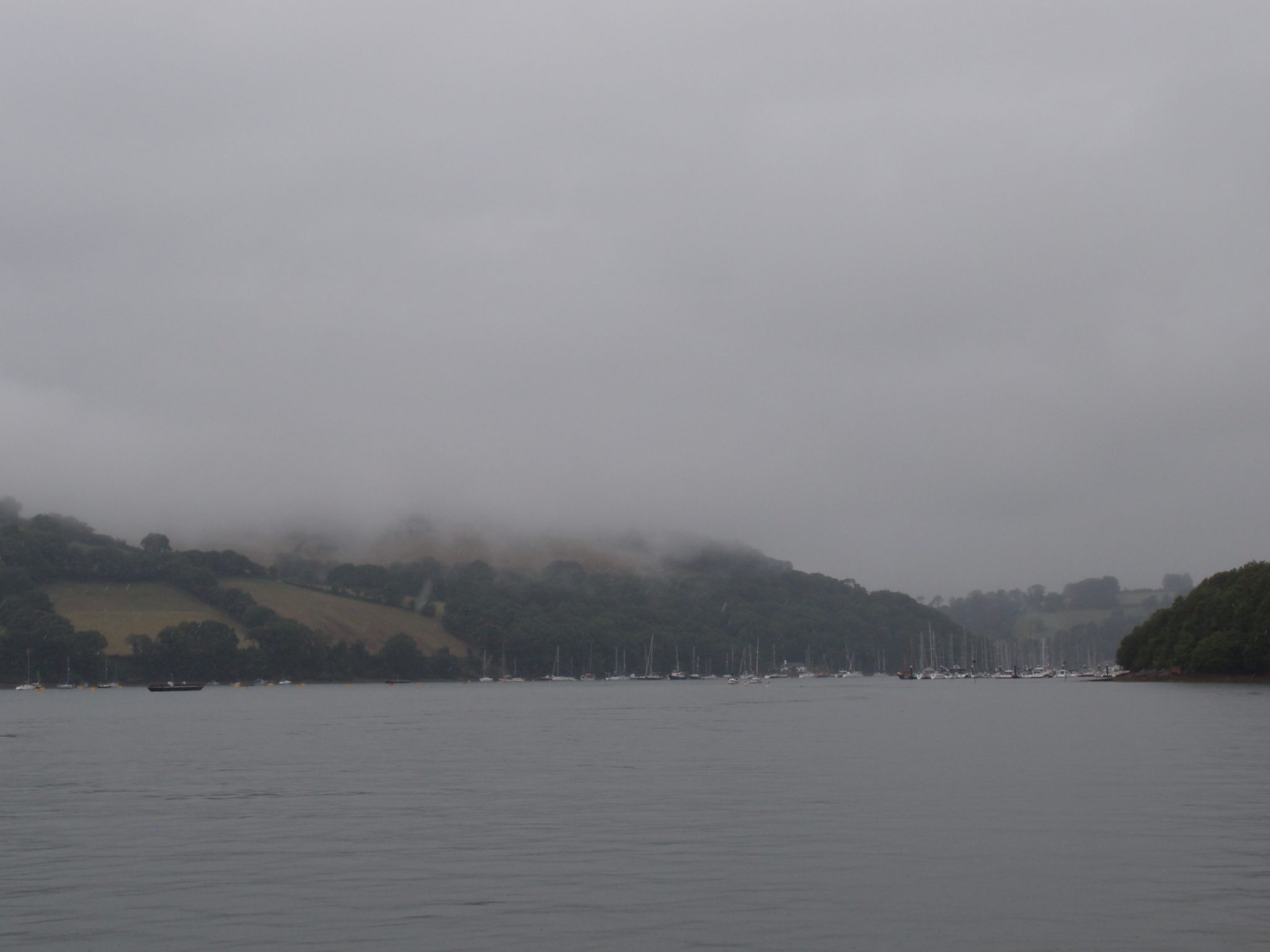 Rain and Fog, as we crossed the River Dart on Dartmouth’s Higher Ferry 