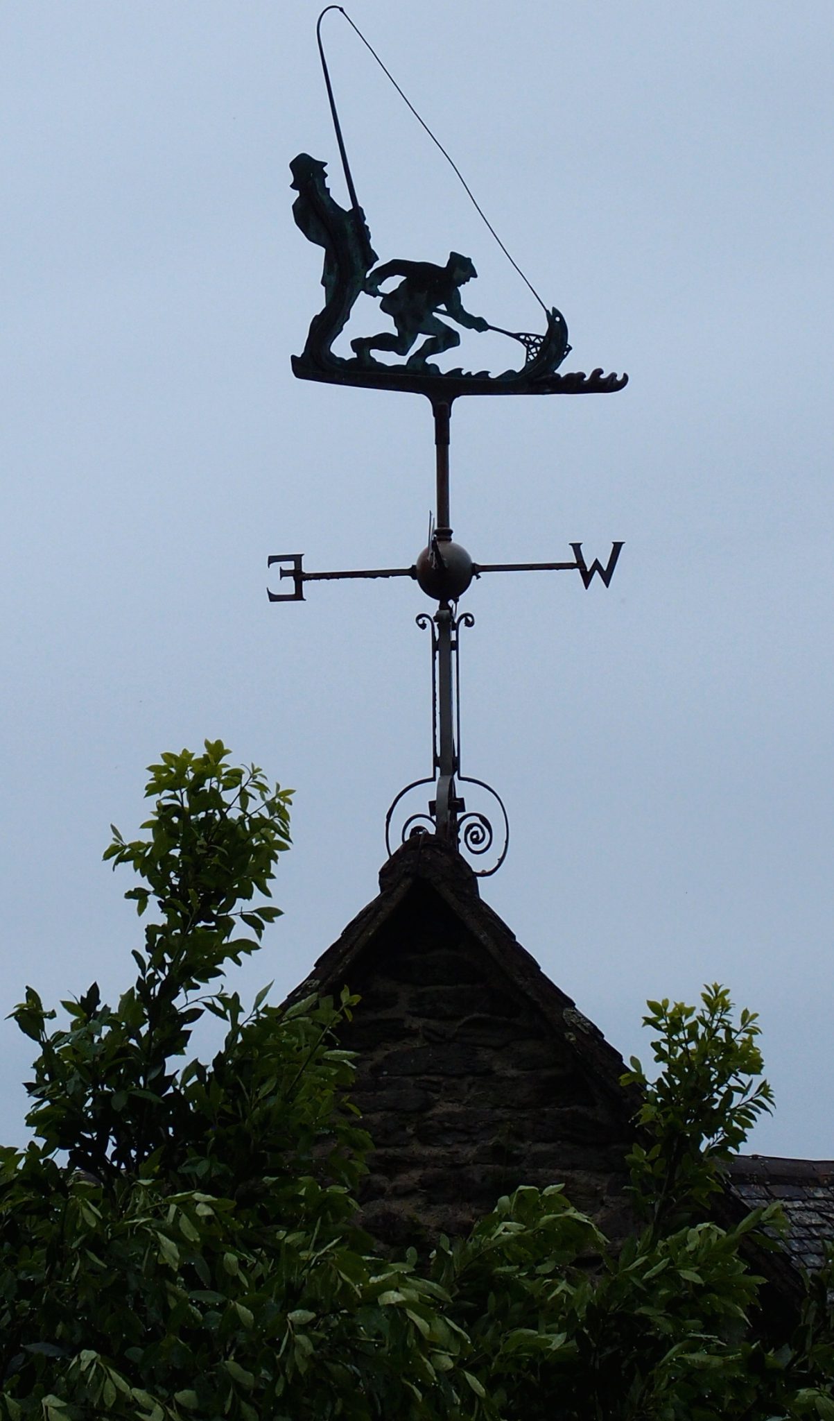 Above the Loggia's roof: a weather vane, which celebrated Rupert's love of fishing.