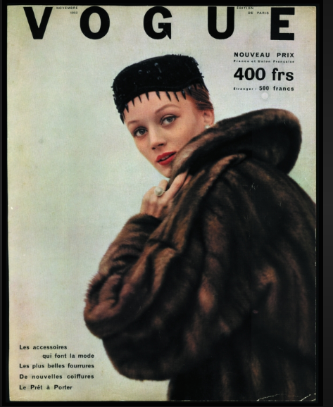 Niki on the cover of FRENCH VOGUE, November 1952
